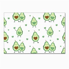 Cute-seamless-pattern-with-avocado-lovers Postcards 5  X 7  (pkg Of 10) by uniart180623