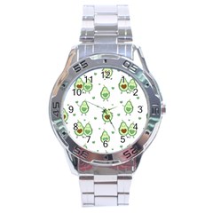 Cute-seamless-pattern-with-avocado-lovers Stainless Steel Analogue Watch by uniart180623