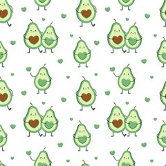 Cute-seamless-pattern-with-avocado-lovers Play Mat (rectangle) by uniart180623