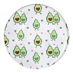 Cute-seamless-pattern-with-avocado-lovers Round Glass Fridge Magnet (4 pack) Front