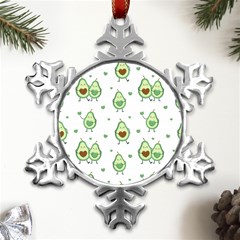 Cute-seamless-pattern-with-avocado-lovers Metal Small Snowflake Ornament by uniart180623