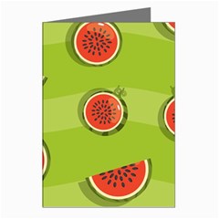 Seamless-background-with-watermelon-slices Greeting Cards (pkg Of 8) by uniart180623