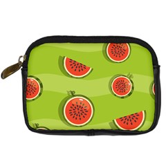 Seamless-background-with-watermelon-slices Digital Camera Leather Case by uniart180623