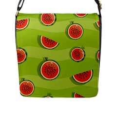 Seamless-background-with-watermelon-slices Flap Closure Messenger Bag (l) by uniart180623