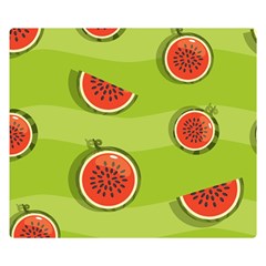 Seamless-background-with-watermelon-slices Two Sides Premium Plush Fleece Blanket (small) by uniart180623