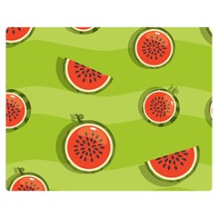 Seamless-background-with-watermelon-slices Two Sides Premium Plush Fleece Blanket (medium) by uniart180623