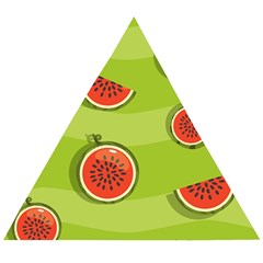 Seamless-background-with-watermelon-slices Wooden Puzzle Triangle by uniart180623