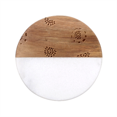 Seamless-background-with-watermelon-slices Classic Marble Wood Coaster (round)  by uniart180623