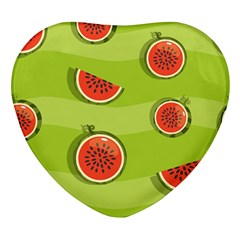 Seamless-background-with-watermelon-slices Heart Glass Fridge Magnet (4 Pack) by uniart180623