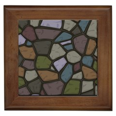 Cartoon-colored-stone-seamless-background-texture-pattern - Framed Tile by uniart180623