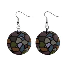 Cartoon-colored-stone-seamless-background-texture-pattern - Mini Button Earrings by uniart180623