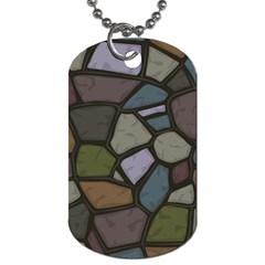 Cartoon-colored-stone-seamless-background-texture-pattern - Dog Tag (one Side) by uniart180623