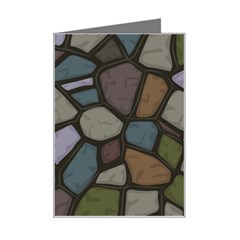 Cartoon-colored-stone-seamless-background-texture-pattern - Mini Greeting Card by uniart180623