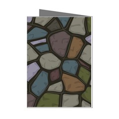 Cartoon-colored-stone-seamless-background-texture-pattern - Mini Greeting Cards (pkg Of 8) by uniart180623