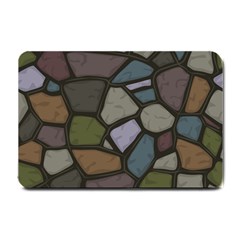 Cartoon-colored-stone-seamless-background-texture-pattern - Small Doormat by uniart180623