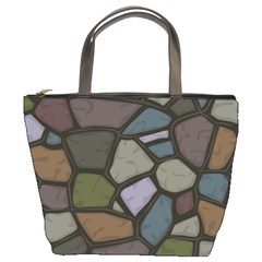 Cartoon-colored-stone-seamless-background-texture-pattern - Bucket Bag by uniart180623