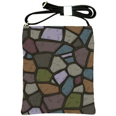 Cartoon-colored-stone-seamless-background-texture-pattern - Shoulder Sling Bag by uniart180623