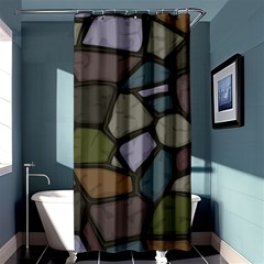 Cartoon-colored-stone-seamless-background-texture-pattern - Shower Curtain 36  X 72  (stall)  by uniart180623