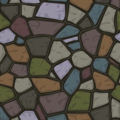 Cartoon-colored-stone-seamless-background-texture-pattern - Play Mat (rectangle) by uniart180623