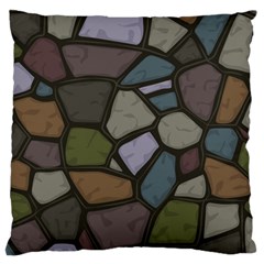 Cartoon-colored-stone-seamless-background-texture-pattern - Large Cushion Case (two Sides) by uniart180623