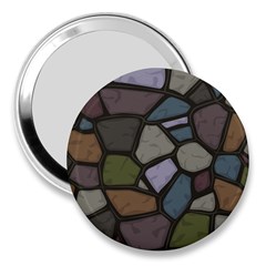 Cartoon-colored-stone-seamless-background-texture-pattern - 3  Handbag Mirrors by uniart180623