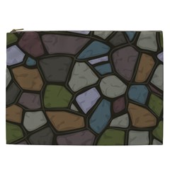 Cartoon-colored-stone-seamless-background-texture-pattern - Cosmetic Bag (xxl) by uniart180623