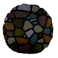 Cartoon-colored-stone-seamless-background-texture-pattern - Large 18  Premium Round Cushions by uniart180623