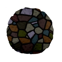 Cartoon-colored-stone-seamless-background-texture-pattern - Standard 15  Premium Flano Round Cushions by uniart180623