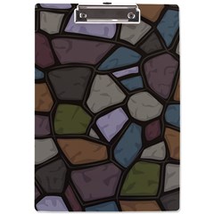 Cartoon-colored-stone-seamless-background-texture-pattern - A4 Acrylic Clipboard by uniart180623