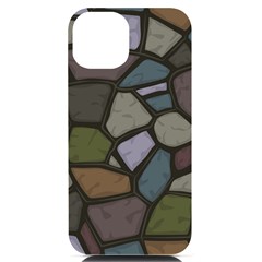 Cartoon-colored-stone-seamless-background-texture-pattern - Iphone 14 Black Uv Print Case by uniart180623