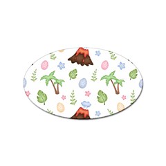 Cute-palm-volcano-seamless-pattern Sticker Oval (10 Pack) by uniart180623