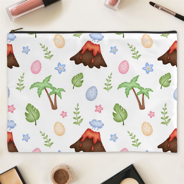 Cute-palm-volcano-seamless-pattern Cosmetic Bag (XXXL)