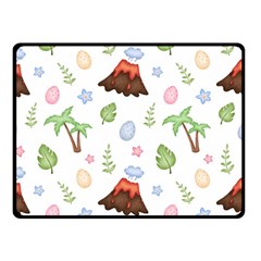 Cute-palm-volcano-seamless-pattern Two Sides Fleece Blanket (small) by uniart180623