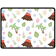 Cute-palm-volcano-seamless-pattern Two Sides Fleece Blanket (large) by uniart180623