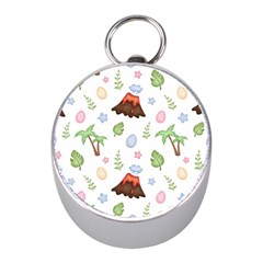 Cute-palm-volcano-seamless-pattern Mini Silver Compasses by uniart180623