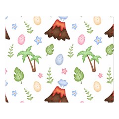 Cute-palm-volcano-seamless-pattern Two Sides Premium Plush Fleece Blanket (large) by uniart180623