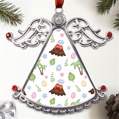 Cute-palm-volcano-seamless-pattern Metal Angel With Crystal Ornament by uniart180623