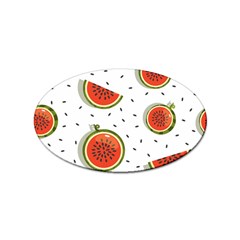 Seamless-background-pattern-with-watermelon-slices Sticker Oval (10 Pack) by uniart180623