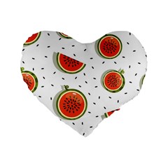 Seamless-background-pattern-with-watermelon-slices Standard 16  Premium Flano Heart Shape Cushions by uniart180623