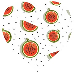 Seamless-background-pattern-with-watermelon-slices Wooden Puzzle Heart by uniart180623