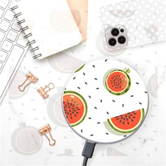 Seamless-background-pattern-with-watermelon-slices Wireless Fast Charger(white) by uniart180623