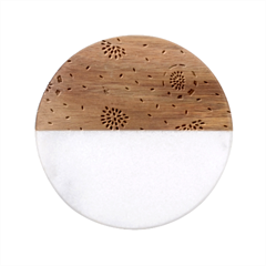 Seamless-background-pattern-with-watermelon-slices Classic Marble Wood Coaster (round) 