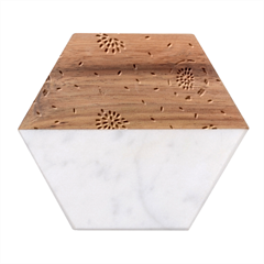 Seamless-background-pattern-with-watermelon-slices Marble Wood Coaster (hexagon) 