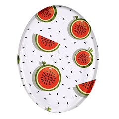 Seamless-background-pattern-with-watermelon-slices Oval Glass Fridge Magnet (4 Pack)