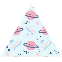 Cute-planet-space-seamless-pattern-background Wooden Puzzle Triangle by uniart180623