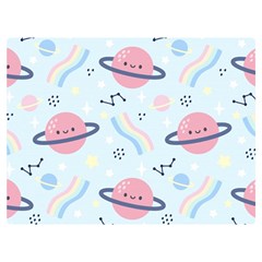 Cute-planet-space-seamless-pattern-background Premium Plush Fleece Blanket (extra Small) by uniart180623