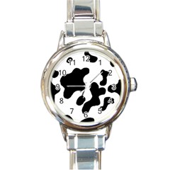 Cow Pattern Round Italian Charm Watch