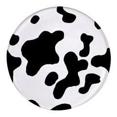 Cow Pattern Round Glass Fridge Magnet (4 Pack) by uniart180623