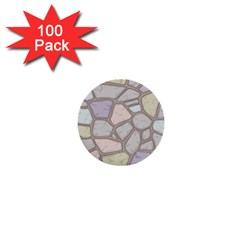 Cartoon-colored-stone-seamless-background-texture-pattern 1  Mini Buttons (100 Pack)  by uniart180623