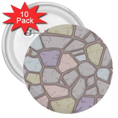 Cartoon-colored-stone-seamless-background-texture-pattern 3  Buttons (10 Pack)  by uniart180623